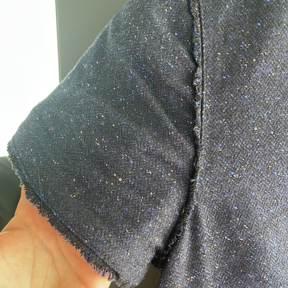 Gently used banana republic navy wool dress with ribbon detail and pockets 6P - Picture 5 of 7